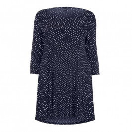 YOEK navy polka dot jersey Tunic - Plus Size Collection