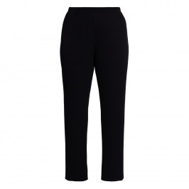 Yoek Plisse Jersey Trousers Black - Plus Size Collection