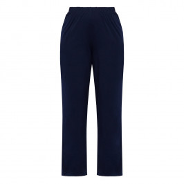 Yoek Cotton Jersey Pull On Trousers Navy  - Plus Size Collection