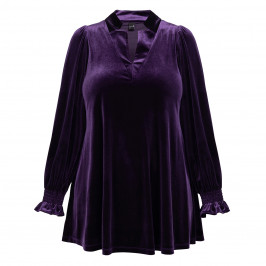 Yoek Velour Tunic Purple  - Plus Size Collection