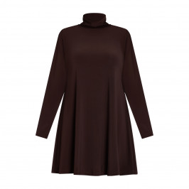 Yoek Polo Neck Tunic Chocolate  - Plus Size Collection