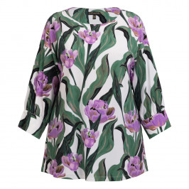 Yoek Jersey Tunic Lilac Floral - Plus Size Collection