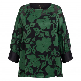 Yoek Devoree Floral Tunic Green - Plus Size Collection