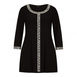 YOEK embellished black TUNIC - Plus Size Collection
