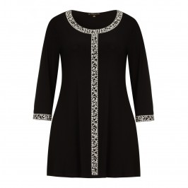 YOEK embellished black TUNIC - Plus Size Collection