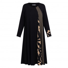 Alembika Jersey Dress Black and Tan - Plus Size Collection