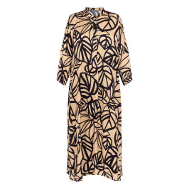 Alembika Abstract Print Dress Gold - Plus Size Collection