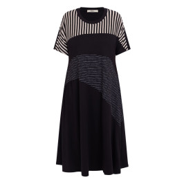 Alembika Striped Jersey Dress Black - Plus Size Collection