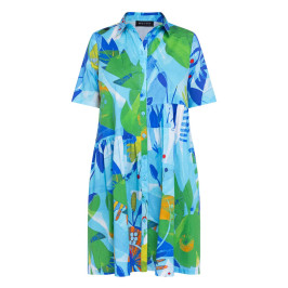 Karvinen Printed Cotton Dress Blue - Plus Size Collection
