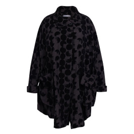 Alembika Long Jacket Spot Print Black - Plus Size Collection