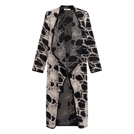 Alembika Long Webbed Jacket Black and Ivory - Plus Size Collection