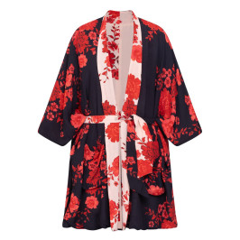 Alembika Kimono Jacket Floral Black - Plus Size Collection