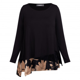 Alembika Velvet Insert Jersey Tunic Black - Plus Size Collection
