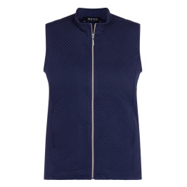 Beige Zip Up Jersey Cotton Gilet Navy - Plus Size Collection