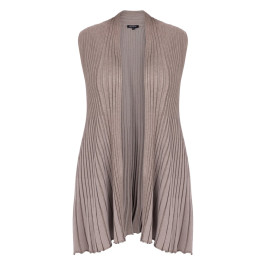 Beige Pleated A-Line Gilet Taupe - Plus Size Collection