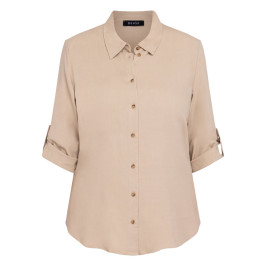 Beige Linen Blend Shirt Beige  - Plus Size Collection