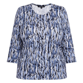 Beige Jersey Top Abstract Print - Plus Size Collection