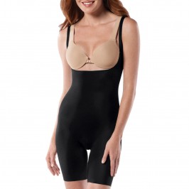 Spanx Plus black open bust bodysuit