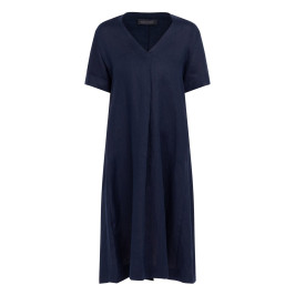 Elena Miro Navy Linen Dress - Plus Size Collection