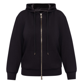 Elena Miro Scuba Jersey Hoodie Black  - Plus Size Collection