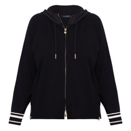 Elena Miro Zip Up Knitted Hoodie Black - Plus Size Collection