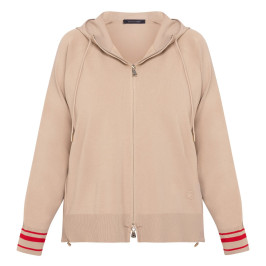 Elena Miro Zip Up Knitted Hoodie Camel - Plus Size Collection