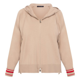 Elena Miro Zip Up Knitted Hoodie Camel - Plus Size Collection