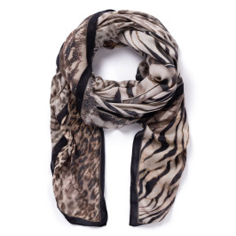Elena Miro Animal Print Scarf  - Plus Size Collection