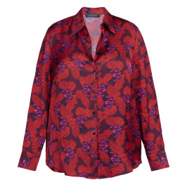Elena Miro Butterfly Print Shirt  - Plus Size Collection