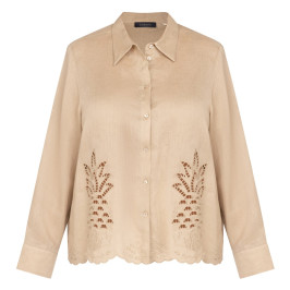Elena Miro Linen Shirt Sand - Plus Size Collection