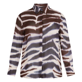 Elena Miro Zebra Print Georgette Shirt - Plus Size Collection