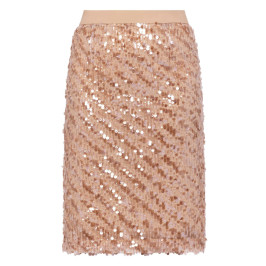 Elena Miro Sequin Embellished Pencil Skirt Peach - Plus Size Collection