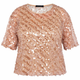 Elena Miro Sequin Top Peach - Plus Size Collection