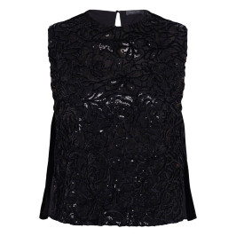 Elena Miro Sequin Front Top Black - Plus Size Collection