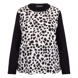 Elena Miro Print Top Black and White  - Plus Size Collection