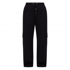 Elena Miro Stretch Jersey Cargo Trouser Black  - Plus Size Collection