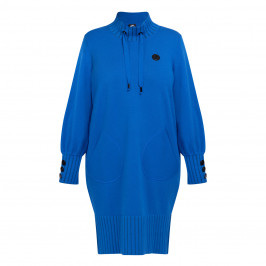 Faber Knitted High Neck Dress Cobalt  - Plus Size Collection