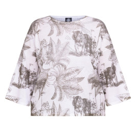 Faber Jungle Print Sweater Khaki - Plus Size Collection