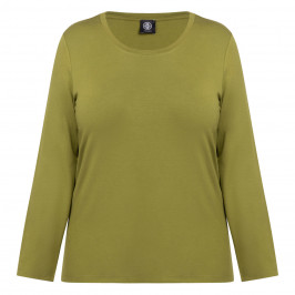 Faber Stretch Jersey Top Olive  - Plus Size Collection