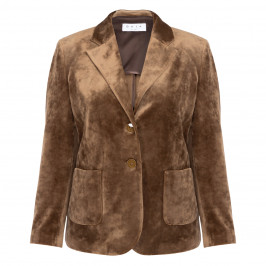 Gaia Life Velvet Blazer Caramel  - Plus Size Collection