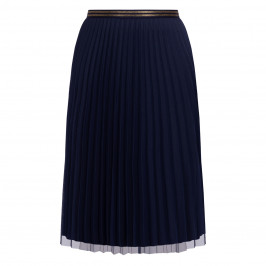 Gaia Life Pleated Pull-On Tulle Skirt Navy  - Plus Size Collection
