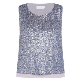 Gaia Life Sequin Top Pearl Grey - Plus Size Collection
