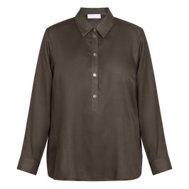 Gaia Life Twill Shirt Khaki  - Plus Size Collection