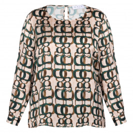 Gaia Life Geometric Print Tunic Caramel - Plus Size Collection