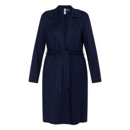 Joseph Ribkoff Long Jersey Belted Jacket Navy - Plus Size Collection
