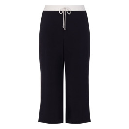 Joseph Ribkoff Satin Jersey Trousers Beige and Black - Plus Size Collection