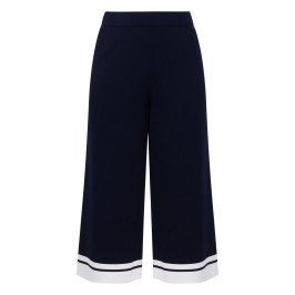 Joseph Ribkoff Knitted Contrast Trim Trousers Navy - Plus Size Collection