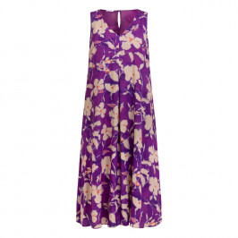 Luisa Viola Printed Midi Dress Magenta  - Plus Size Collection