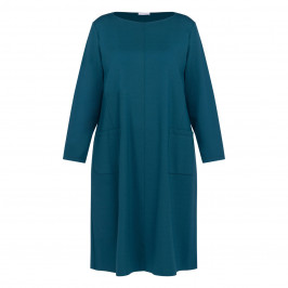 Luisa Viola Stretch Jersey Dress Teal  - Plus Size Collection