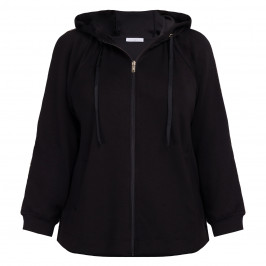 Luisa Viola Zip Up Hoodie Black  - Plus Size Collection